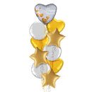 Silver and Gold Anniversary Balloon Bouquet