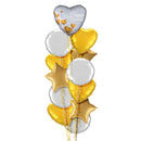 Silver and Gold Anniversary Balloon Bouquet