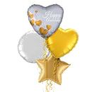 Silver and Gold Anniversary Balloon Bouquet