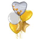 Silver and Gold Anniversary Balloon Bouquet