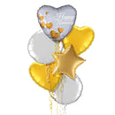 Silver and Gold Anniversary Balloon Bouquet