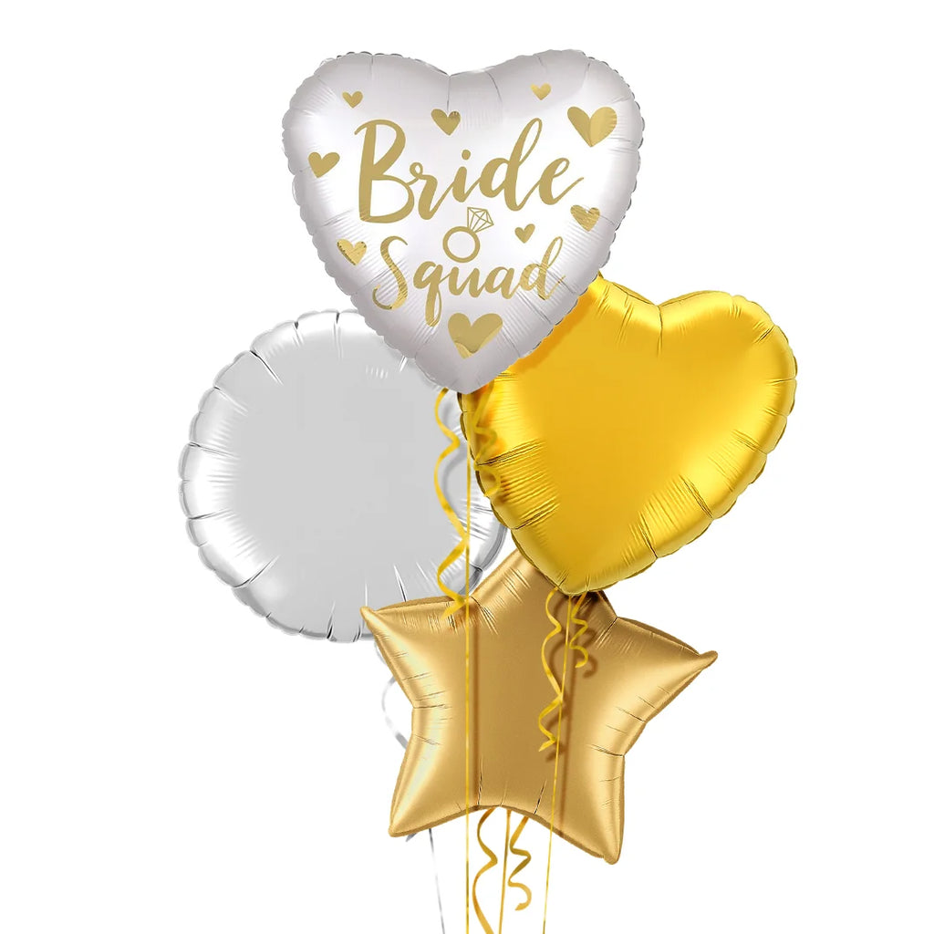 Team Bride Gold Themed Foil Balloon Bouquet | Shop Fast