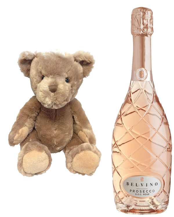 Belvino Rosé Prosecco and Teddy Bear Gift Set