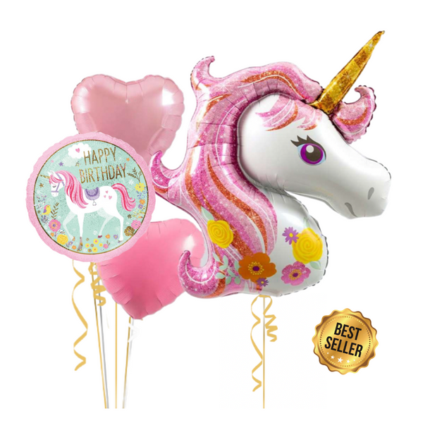 Unicorn Set Birthday Balloon Bouquet