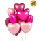 Ten Berry Blush Hearts Foil Balloons