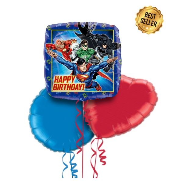 Superman Justice League Happy Birthday Foil Balloon Bouquet