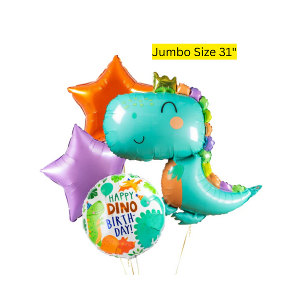 Cutie Happy Dino Birthday Mix Balloon Bouquet