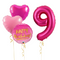 Cute Pink Birthday Number Balloons Set (one number)