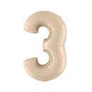 Cream Number Large Shape Balloon