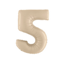 Cream Number Large Shape Balloon