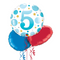 5th Birthday Blue Polka Dots Balloon Bouquet