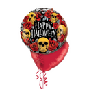 Scary Skulls with Roses Halloween Balloon Bouquet