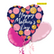Glitzy Heart Happy Mother’s Day Balloon Bouquet - Jumbo Size 28"