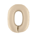 Cream Number Large Shape Balloon