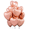 Ten Rose Gold Heart  Foil Balloons