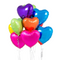 Ten Rainbow Bright Hearts Foil Balloons