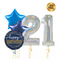Silver and Royal Blue Birthday Set Foil Balloons (two numbers)
