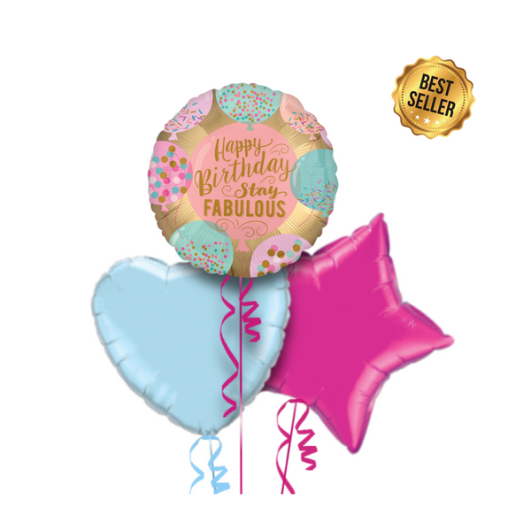 Happy Birthday Stay Fabulous Balloon Bouquet
