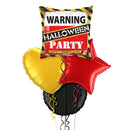 Warning Halloween Party Balloon Bouquet