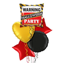 Warning Halloween Party Balloon Bouquet
