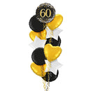 Happy 60th Birthday Black and Gold Balloon Bouquet