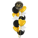 Happy 60th Birthday Black and Gold Balloon Bouquet