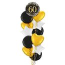 Happy 60th Birthday Black and Gold Balloon Bouquet
