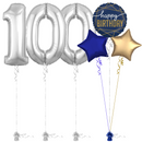 Silver 100th Birthday Balloon Bouquet Set