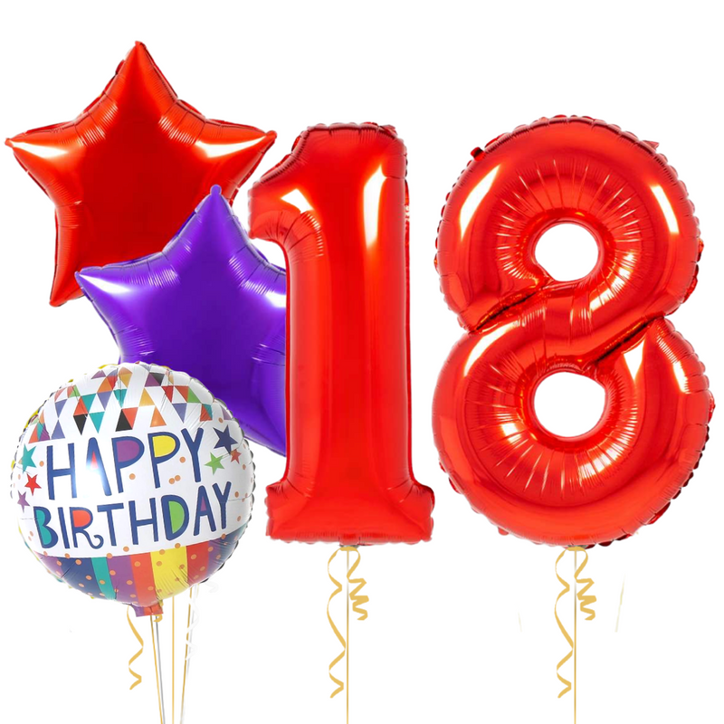 Colour Splash Birthday Set Foil Balloons (two numbers)