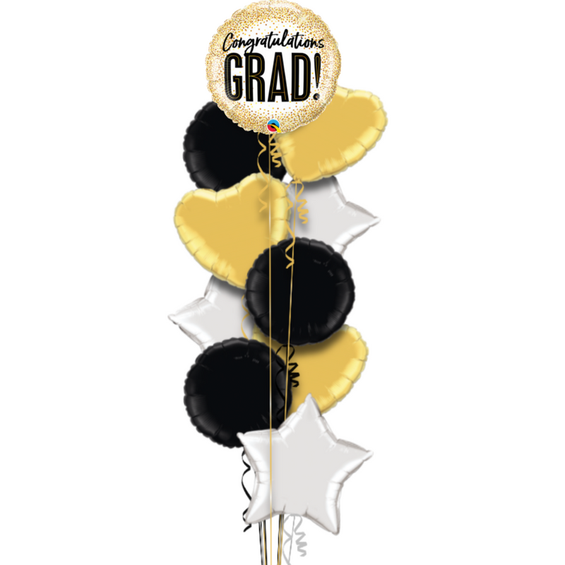 Congratulations GRAD! Gold Balloon Bouquet