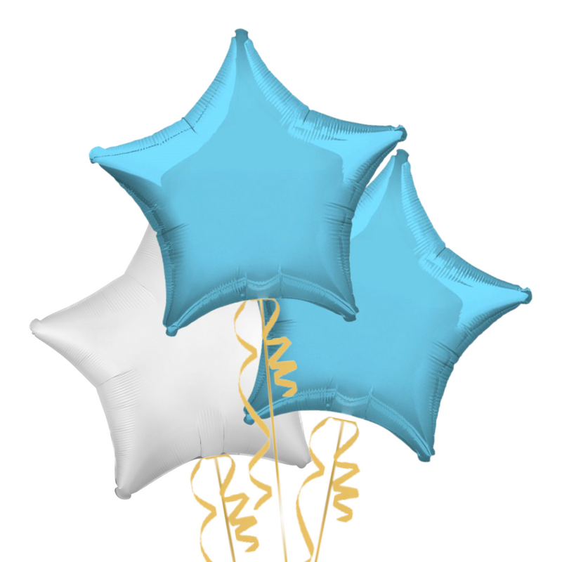 Blue and White Stars Balloon Bouquet