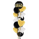 Happy Graduation Gold and Black Classy Balloon Bouquet