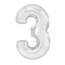 Large Silver Number Balloon