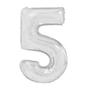Large Silver Number Balloon