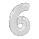 Large Silver Number Balloon