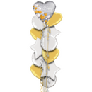Silver and Gold Anniversary Balloon Bouquet