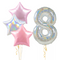 Silver and Pink Birthday Set Foil Balloons (one number)
