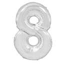 Large Silver Number Balloon