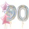 Silver and Pink Birthday Set Foil Balloons (two numbers)