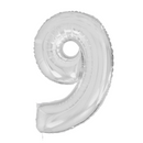 Large Silver Number Balloon