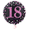 Happy 18th Birthday Pink & Black Holographic Balloon Bouquet