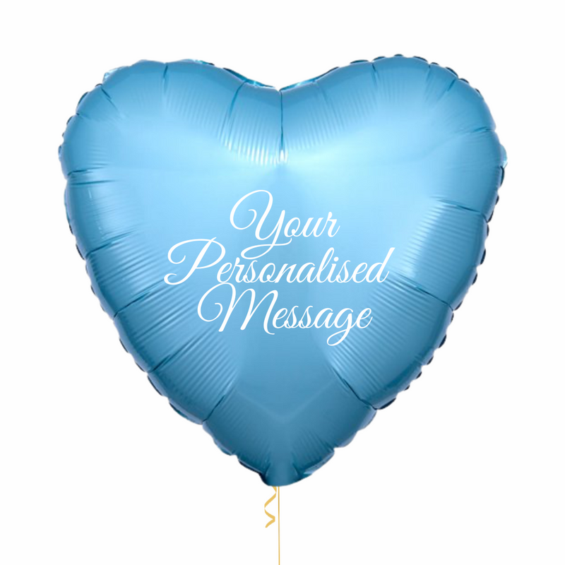 Light Blue Heart Personalised Foil Balloon