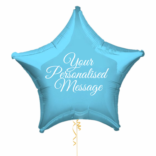 Light Blue Star Personalised Foil Balloon