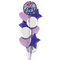 Good Luck Purple and Colourful Dots Foil Balloon Bouquet