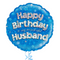 Happy Birthday Husband Blue Foil Balloon Bouquet