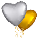 Silver and Gold Hearts Balloon Bouquet