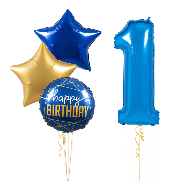 Sapphire Blue Birthday Set Foil Balloons (one number)