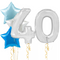 Silver and Blue Birthday Set Foil Balloons (two numbers)