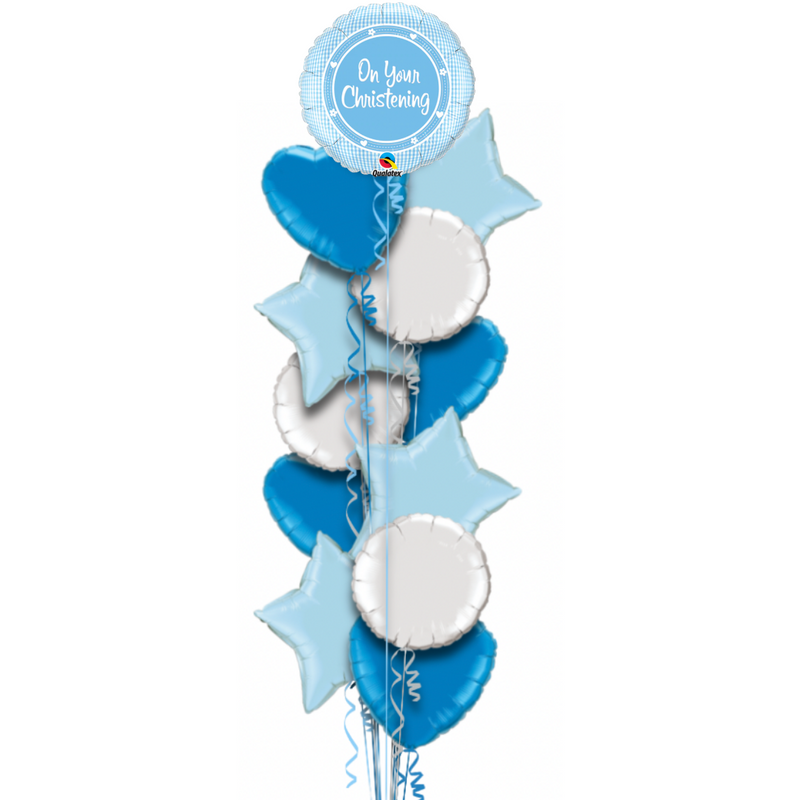 On Your Christening Boy Foil Balloon Bouquet