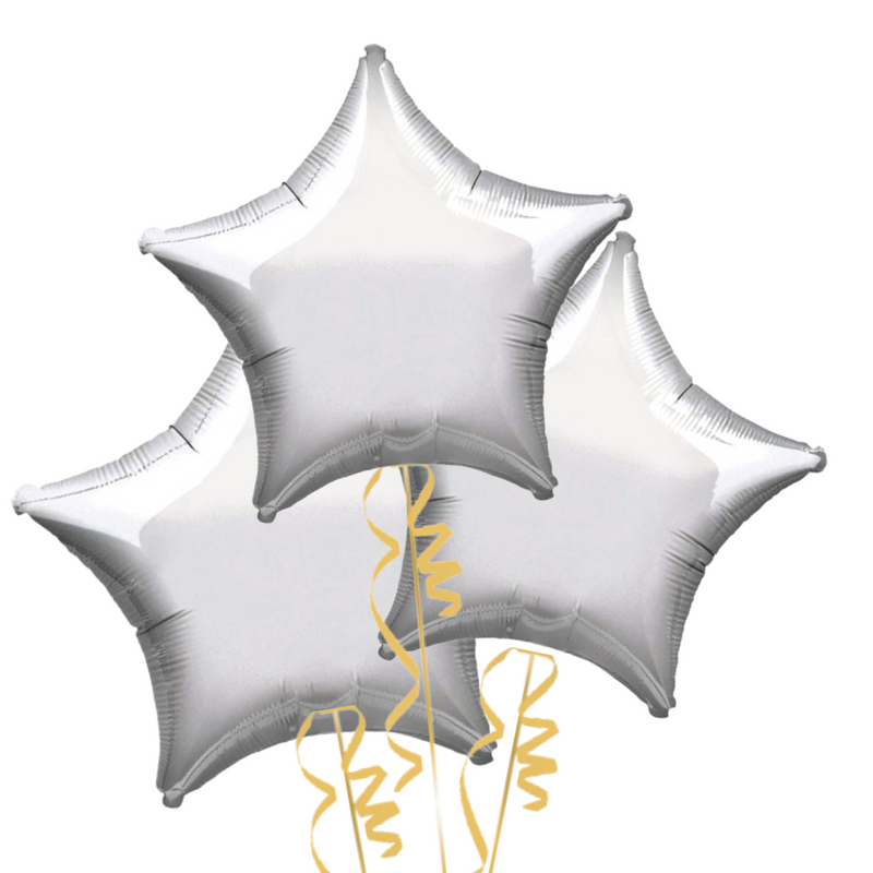 Silver Stars Balloon Bouquet